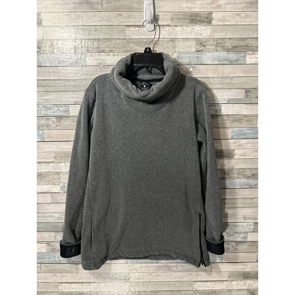 Women’s Nike Dri Fit Fleece Sweater Gray Mock Neck Size Small - Picture 6 of 16